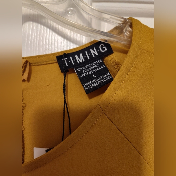 NWT Yellow Bailey Front Tie Dress by Timing - Picture 5 of 14